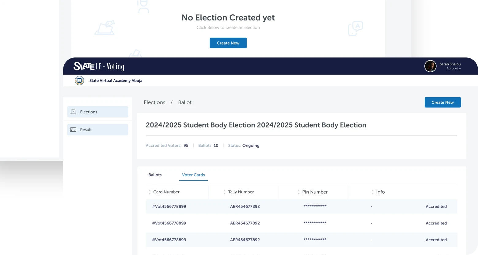 Election setup and management