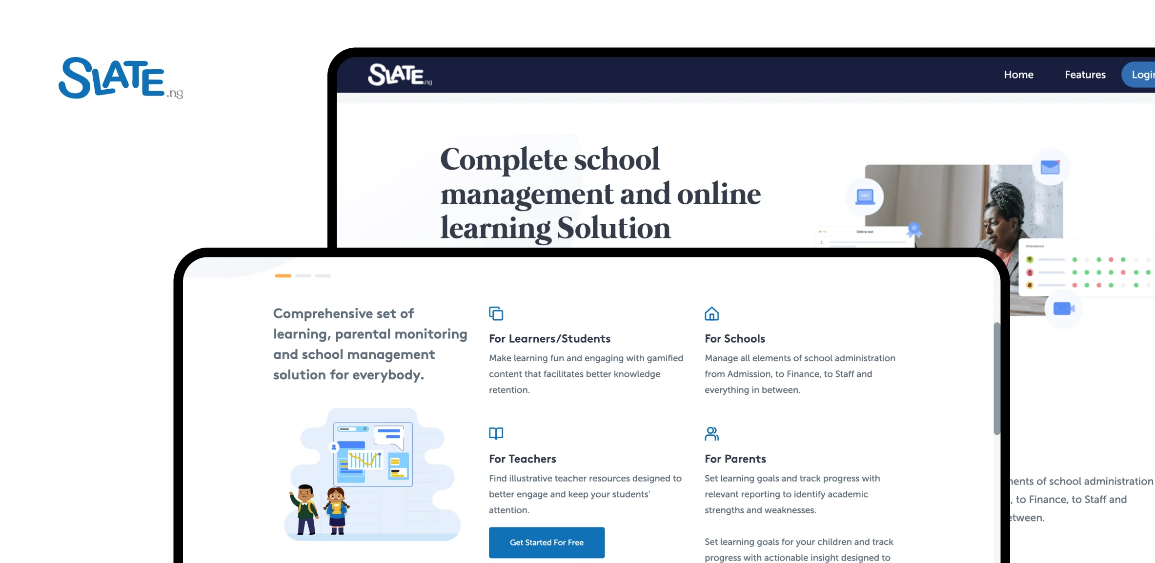 Slate.ng multi-device school system design